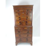Reproduction Mahogany Chest on Chest - 27" x 62" x 18" Deep