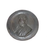 Painted Circular Cast Iron Plaque - Benjamin Disraeli