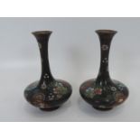 Pair of Cloisonne Vases - 4" Tall