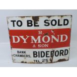 Double Sided Enamel Sign - R. Dymond and Son Bideford - 18" x 14"