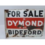 Double Sided Enamel Sign for R. Dymond and Son Bideford - 18" x 14"