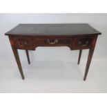 Edwardian Three Drawer Writing Desk with Inlaid Details to Legs - 42" Wide x 21" Deep x 31" Tall