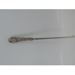 Art Nouveau London Silver Handled Boot Hook - 1897