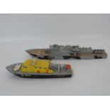 2x Dinky Toys Model Boats - Corvette and Air Sea Rescue Launch