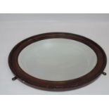 Oval Wood Framed Bevel Edged Mirror