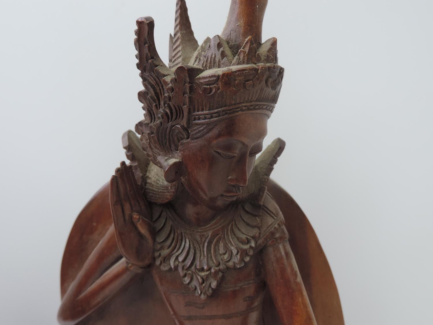 Pair of Carved Balinese Teak Figural Book Ends - Image 3 of 6