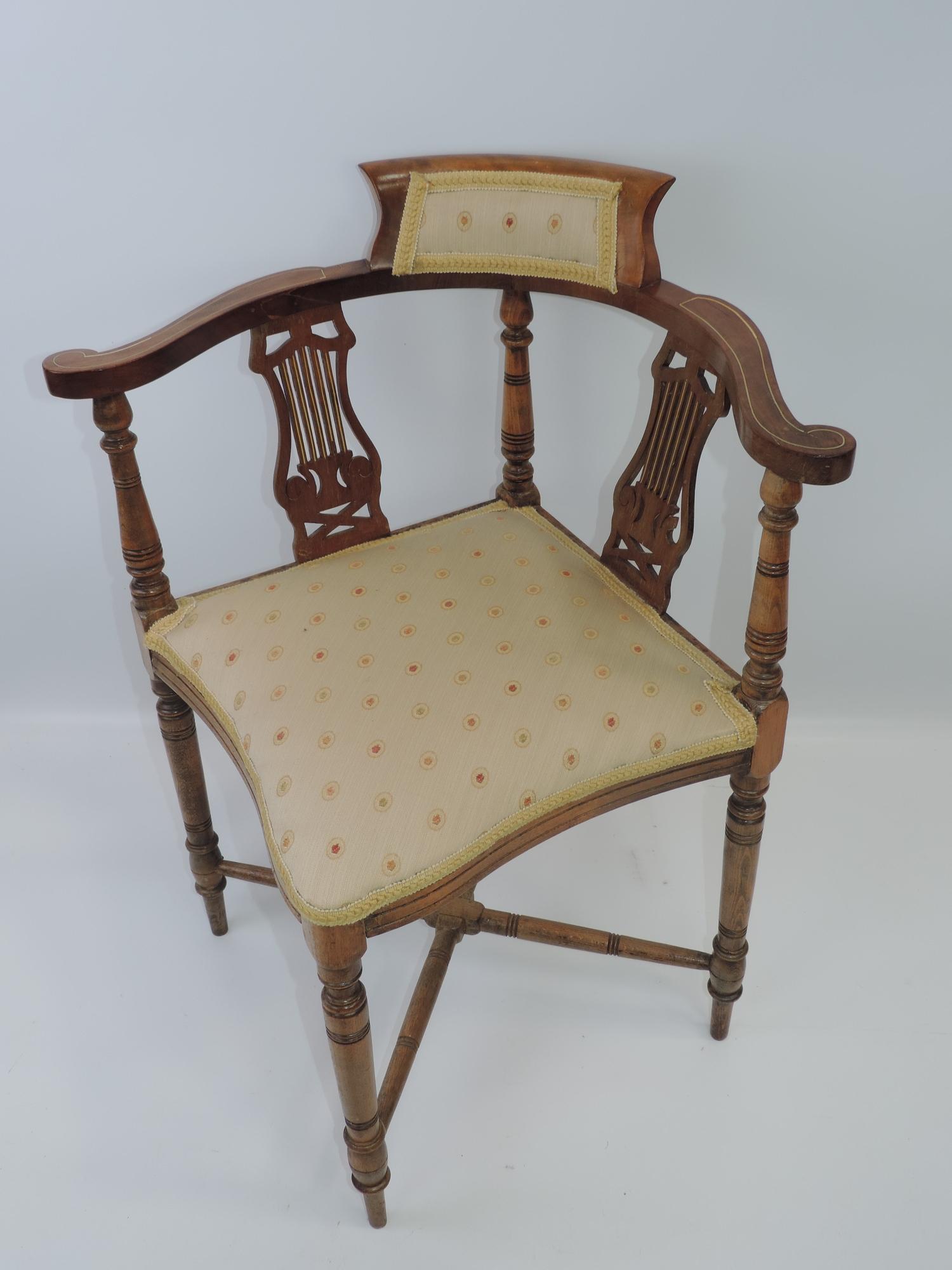 Edwardian Mahogany Corner Chair