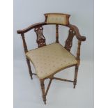Edwardian Mahogany Corner Chair