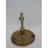 WWII Brass Trench Art Ash Tray with Figural Center