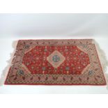 Modern Patterned Rug - Red Ground - 60" x 36"