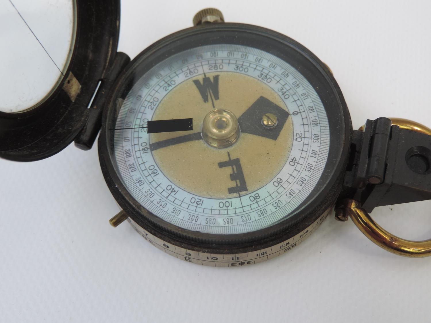 WWI Mother of Pearl Faced Compass - Hugh Rees London and Camberley - Image 3 of 6