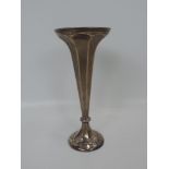 Birmingham Silver Fluted Vase - 1910 - Total Weight 340 grams - 9" High