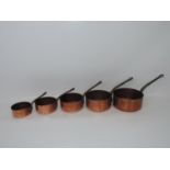Set of 5x Graduated Copper Pans