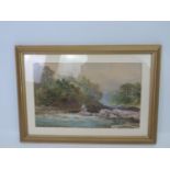 Victorian Gilt Framed Watercolour T.E.W.Forster - Fishing Scene - Visible Picture 14" x 11.5"