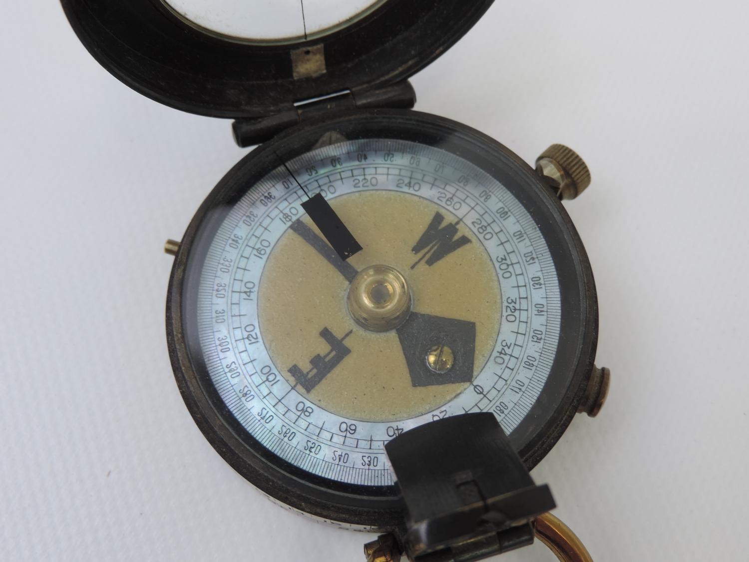 WWI Mother of Pearl Faced Compass - Hugh Rees London and Camberley - Image 2 of 6