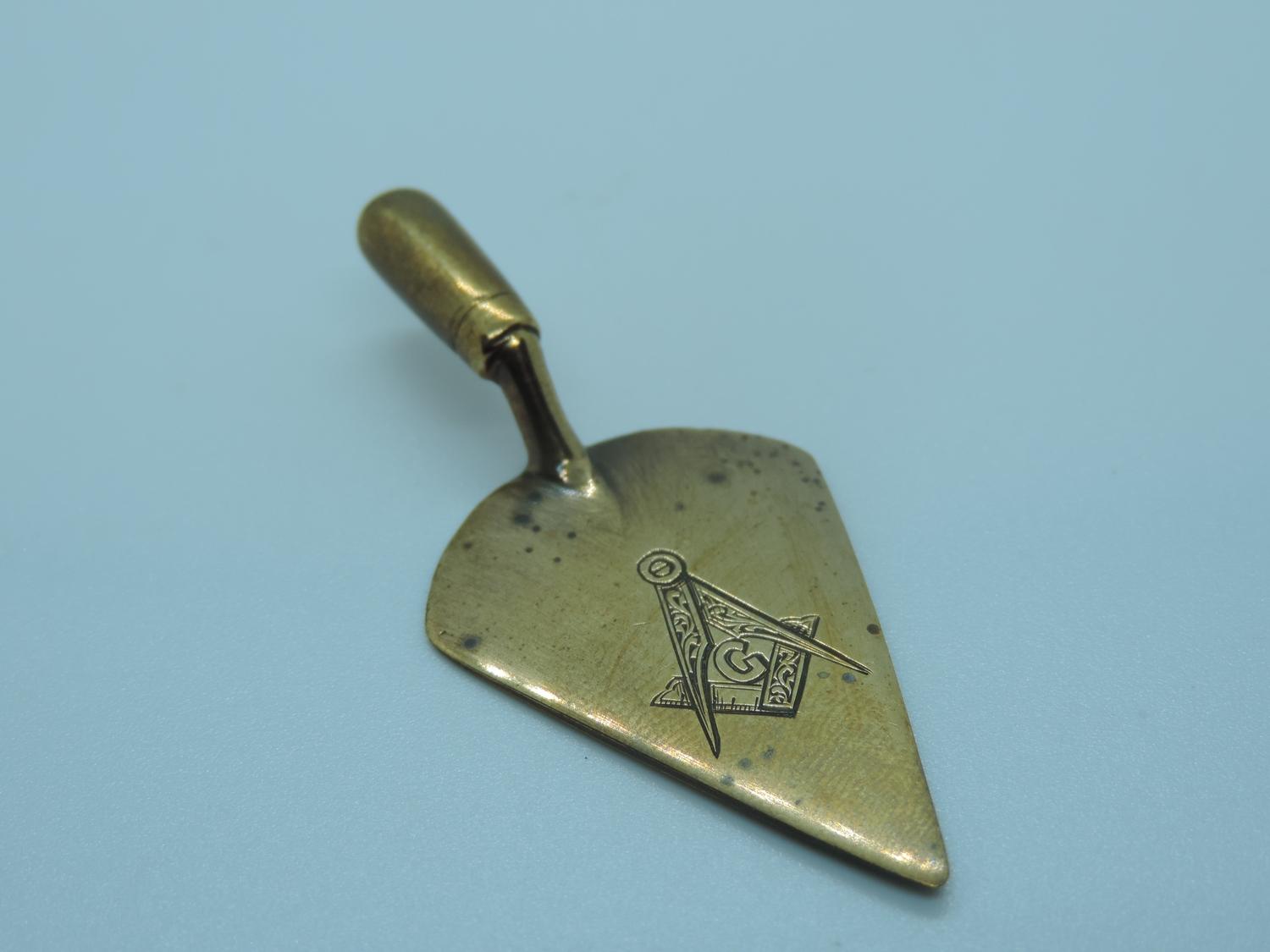 Miniature Masonic Trowel Marked on Back Belgium