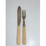 Bone Handled Sheffield Silver Fish Cutlery