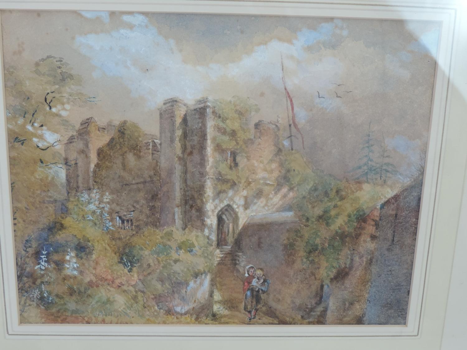 2x Watercolours Chepstow Castle - 10" x 8" and Tintern Abbey - 6" x 9" - Image 3 of 7