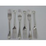 Set of 6x Walker and Hall Silver Plated Table Forks