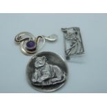 3x Silver Brooches - One Macintosh Style