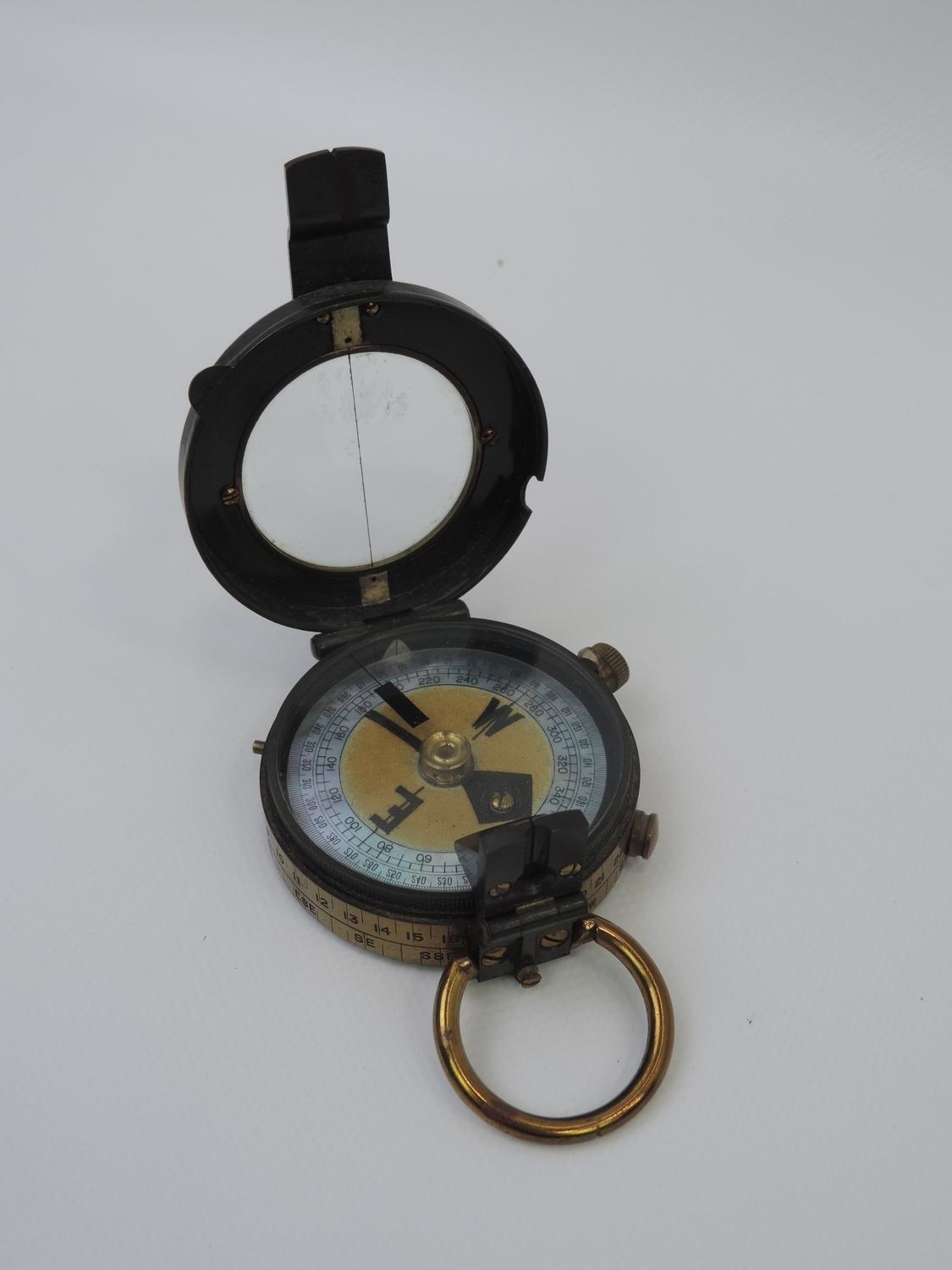 WWI Mother of Pearl Faced Compass - Hugh Rees London and Camberley