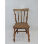 Child's Pine Stick Back Chair with Shaped Seat