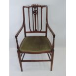 Inlaid Mahogany Carver Dining Chair