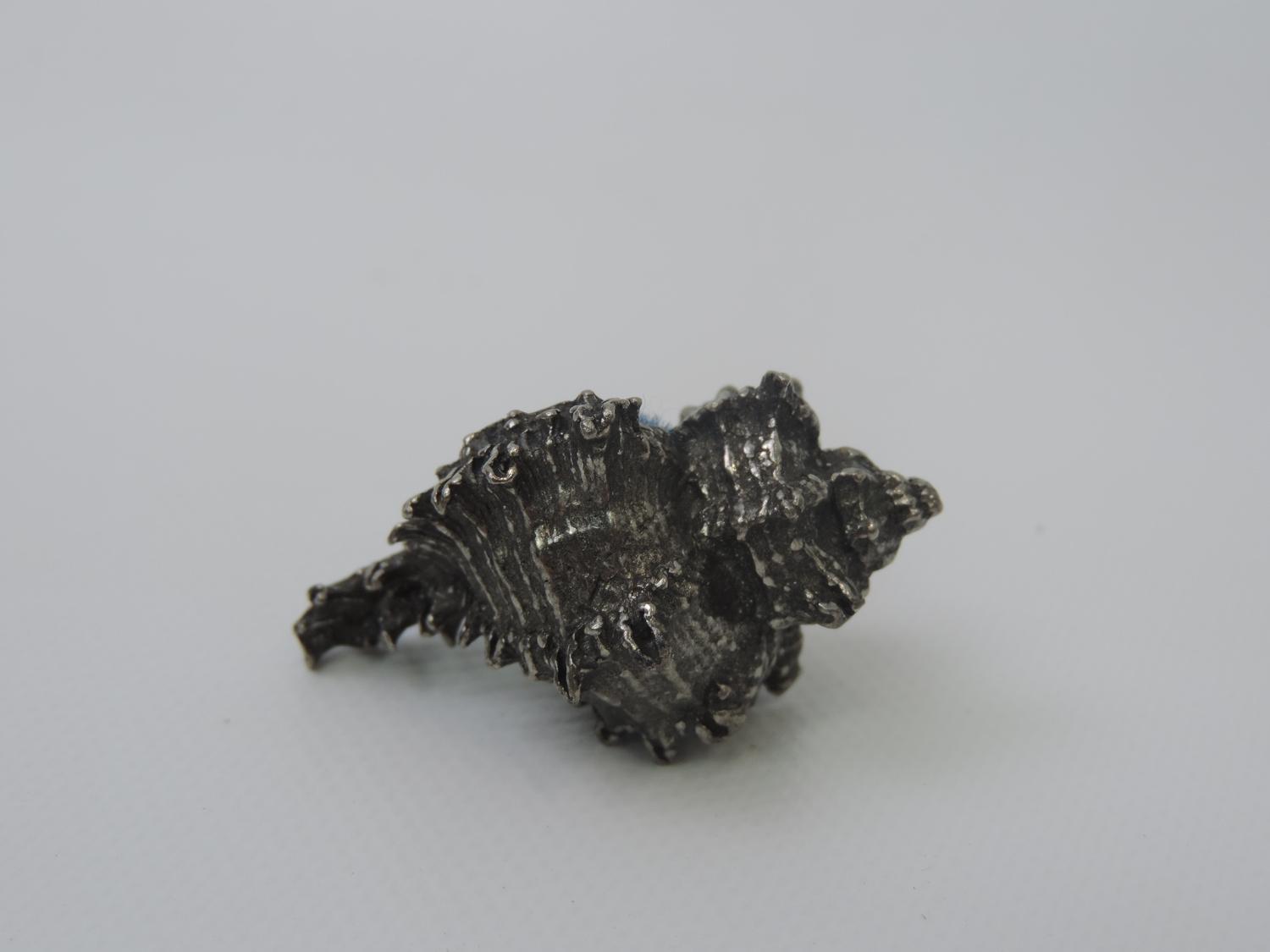 Miniature Unmarked White Metal Pin Cushion in the Form of a Conch Shell - Image 2 of 4