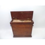 Mahogany Record Case and Contents - Quantity of 78rpm Records