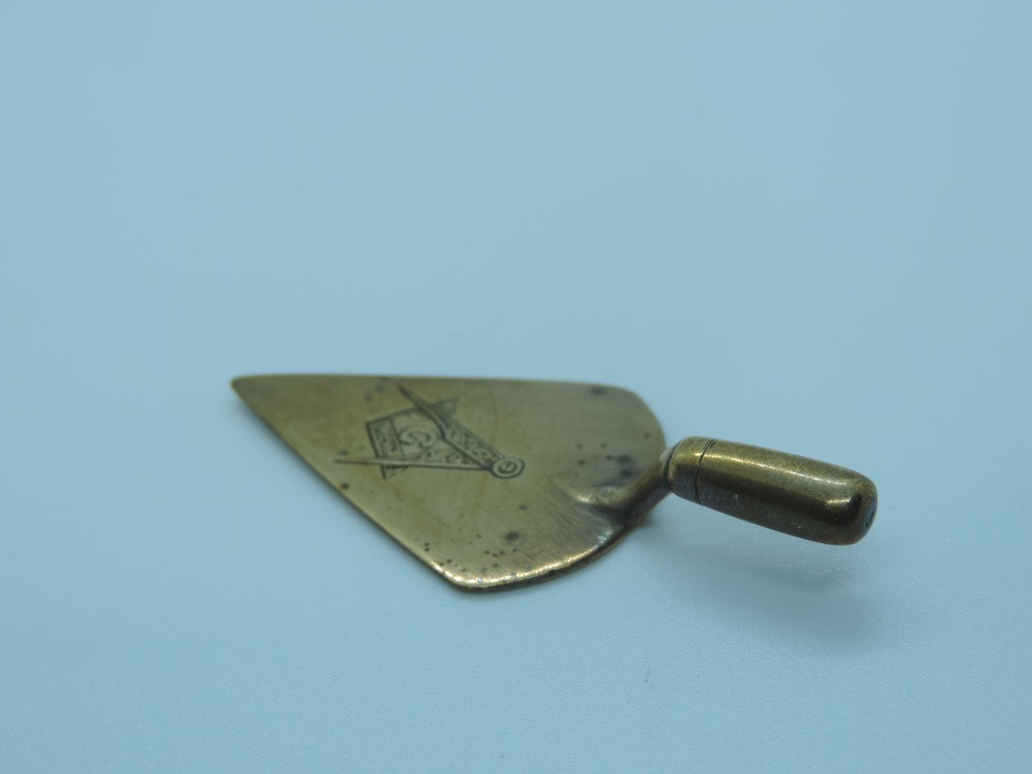 Miniature Masonic Trowel Marked on Back Belgium - Image 3 of 3