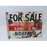 Enamel Double Sided Sign - R. Dymond and Son Bideford - 18" x 14"