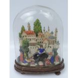 Ecclesiastical Diorama - The Nativity on Plinth under Glass Dome - 7" High