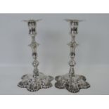 Pair of Good Quality Georgian Silver Candlesticks - John Cafe 1751 - 950 grams - 8.5" High