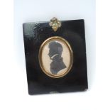 Framed Brass Mounted Victorian Silhouette