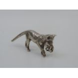 Sterling Silver Miniature - Cat with Kitten - 35 grams