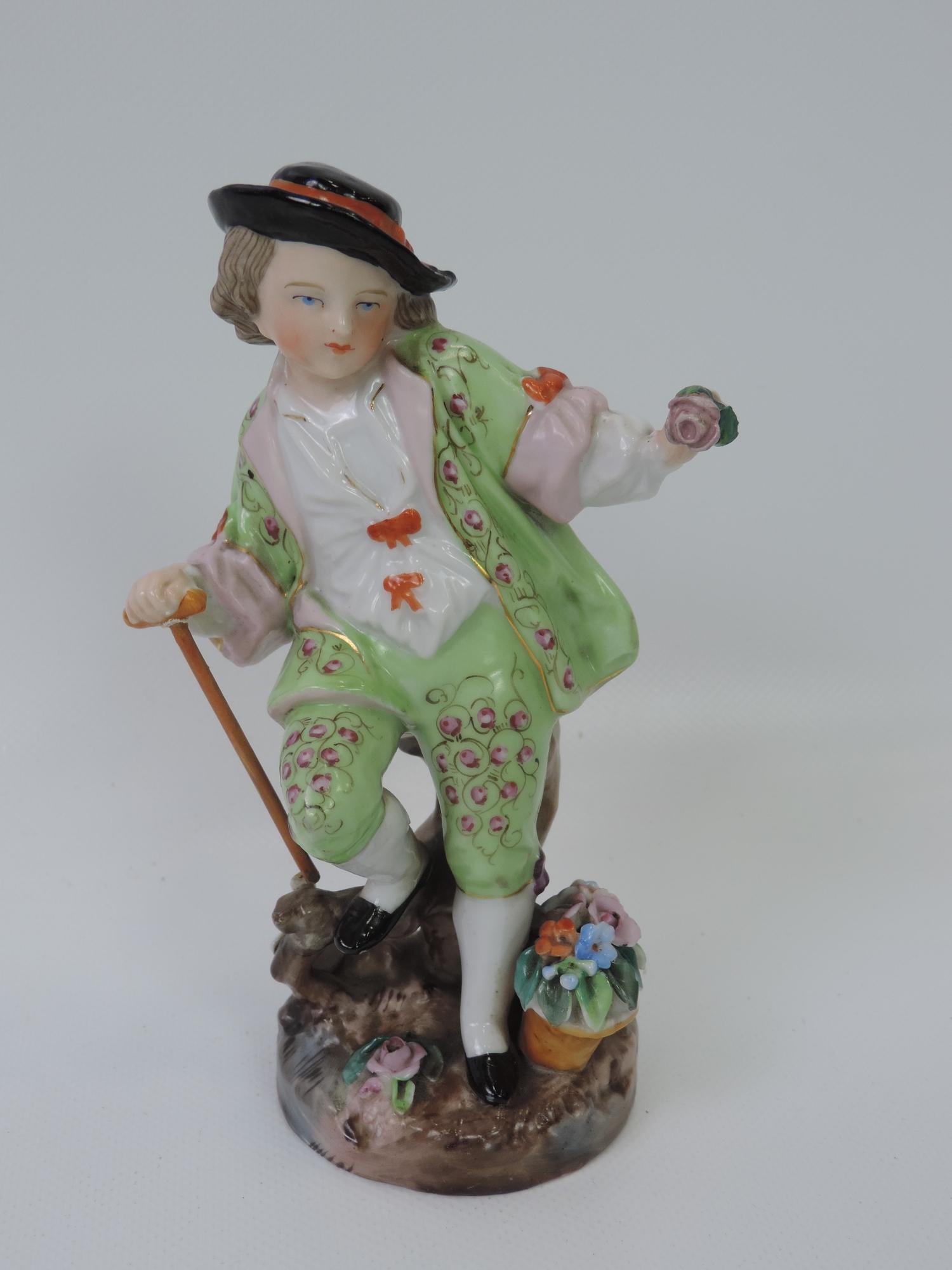 Pair of Hand Painted Porcelain Figures with Mark to Base - Image 2 of 5