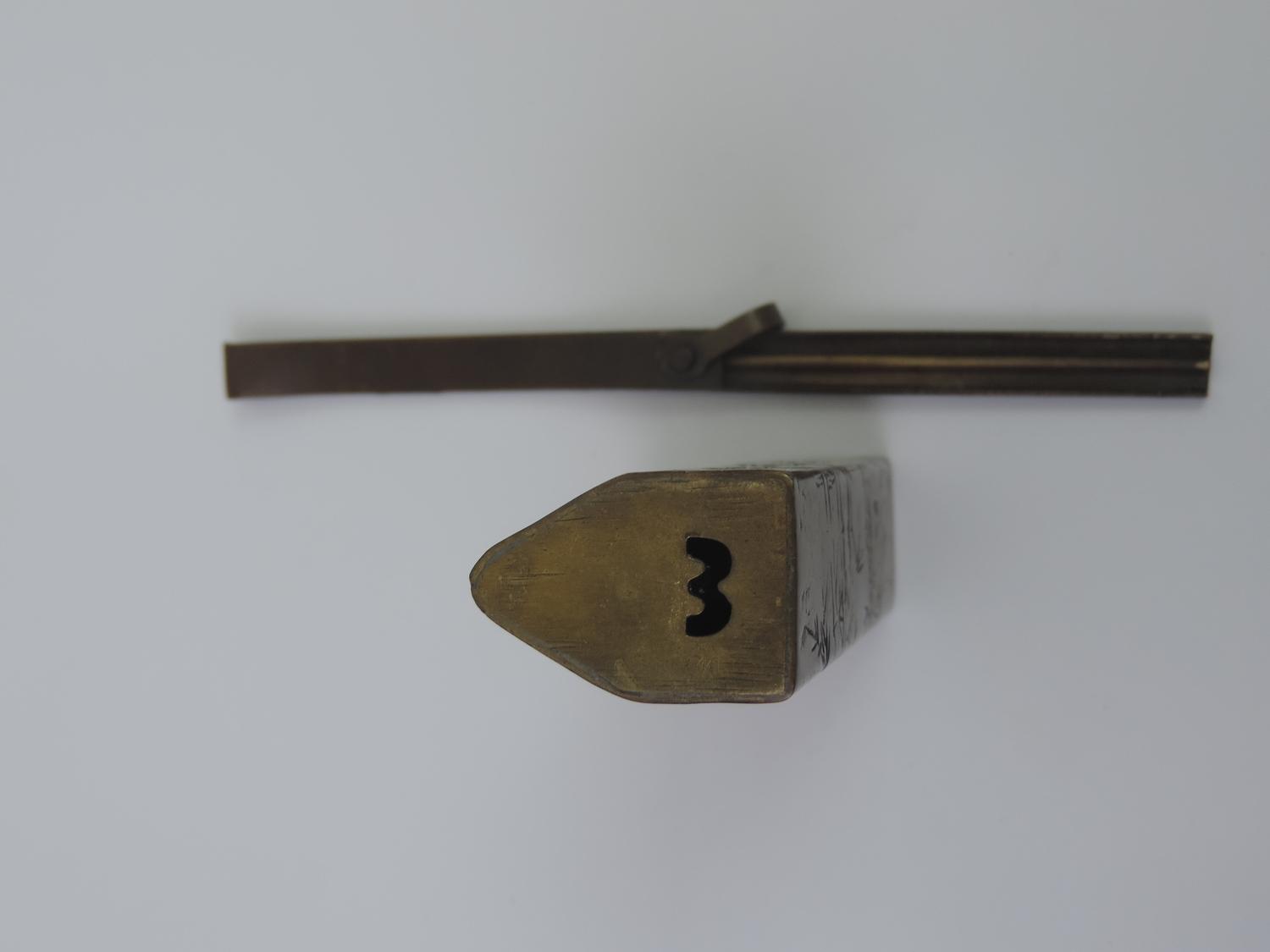 Chinese Brass Padlock with Key - Image 2 of 4