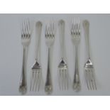 Set of 6x Walker and Hall Silver Plated Table Forks