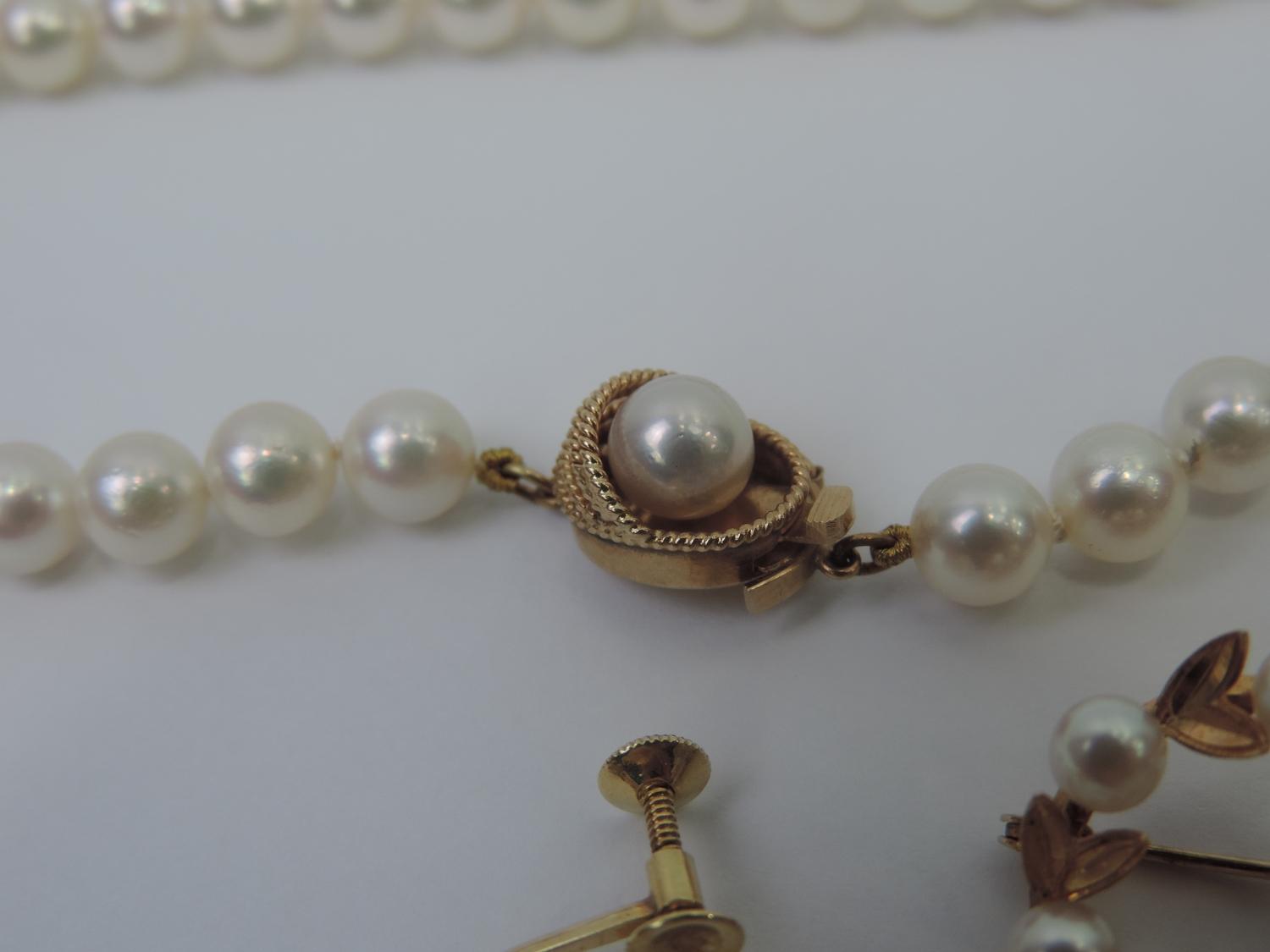 Quantity of Yellow Metal Pearl Jewellery - Hallmarked K14 - Image 4 of 6