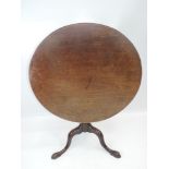 Victorian Circular Oak Tilt Top Table