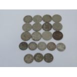 Quantity of Coins - Sixpences and Thru'penny - Bits Some Silver