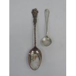 2x Silver Spoons - 1x Chester Teaspoon 1x Sheffield Salt Spoon