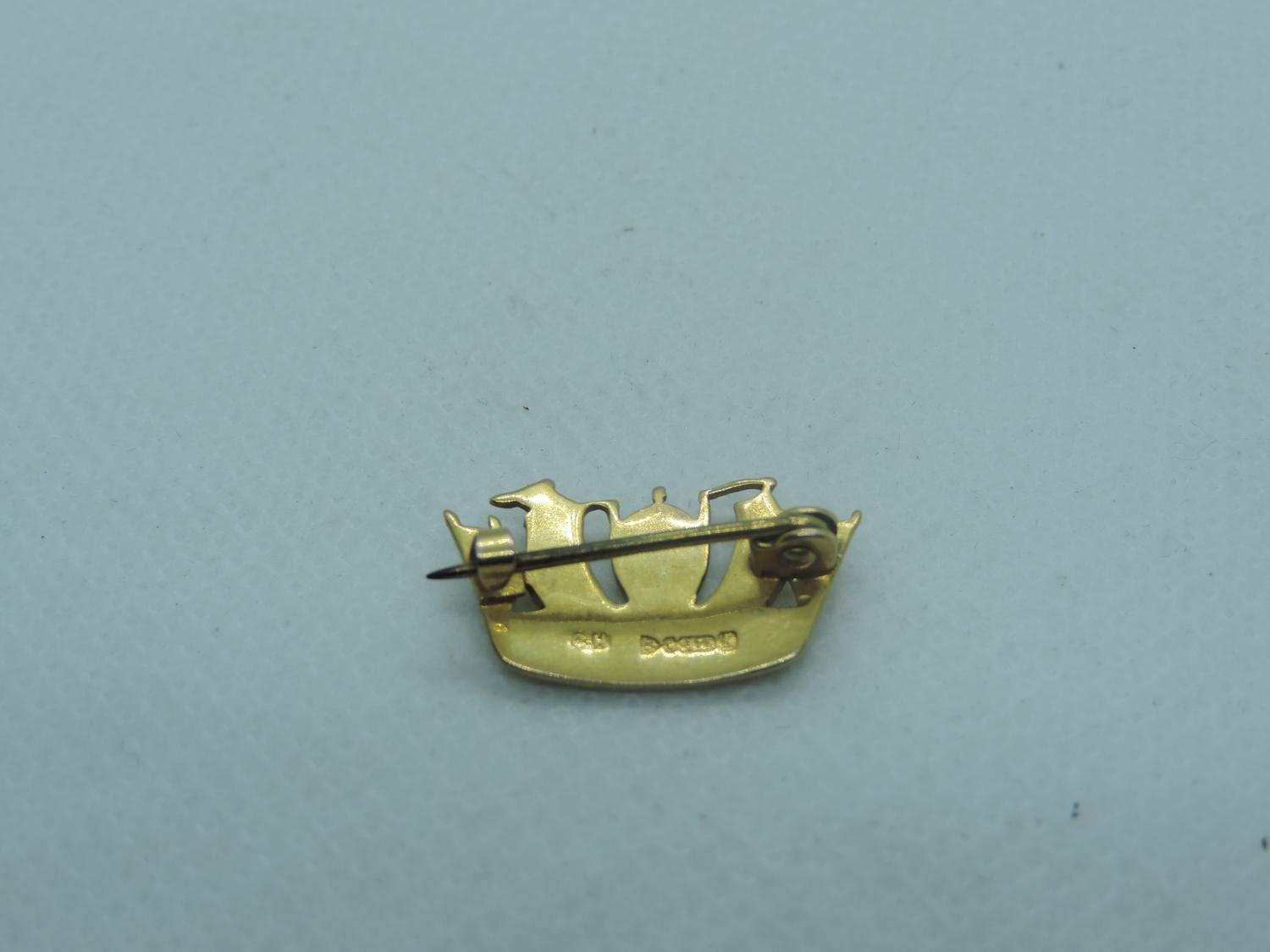 9ct Gold Naval Crown Brooch - Image 2 of 3