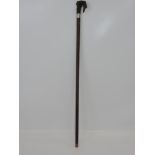 Walking Cane with Bronzed Dog's Head Handle