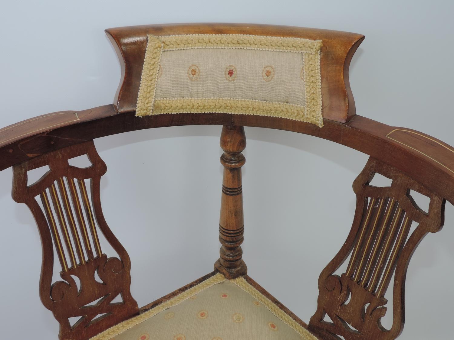 Edwardian Mahogany Corner Chair - Image 2 of 3