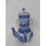 Cauldon Ltd 'Brown Westhead Moore and Co' Blue 'Moore' Infuser Teapot - In Good Condition - 10.5"