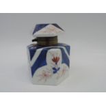 Hand Painted Oriental Imari China Inkwell - 4" High