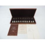 Wood Cased Set of 12x Sterling Silver and 24ct Gold Spoons for The Royal Society for the