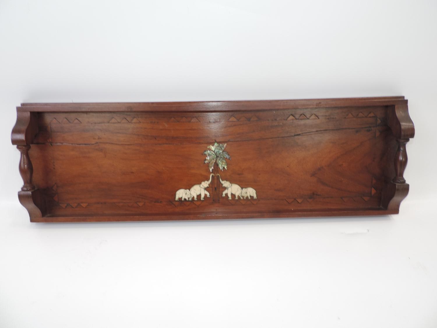 Treen Tray Inlaid with Ivory and Abalone