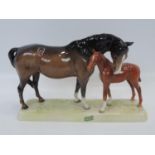 Beswick Horse and Foal Ornament - Marked on Base Beswick England 1811